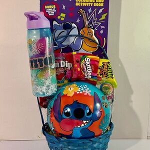 Stitch Kids Toy Gift Basket with Blue Ball
